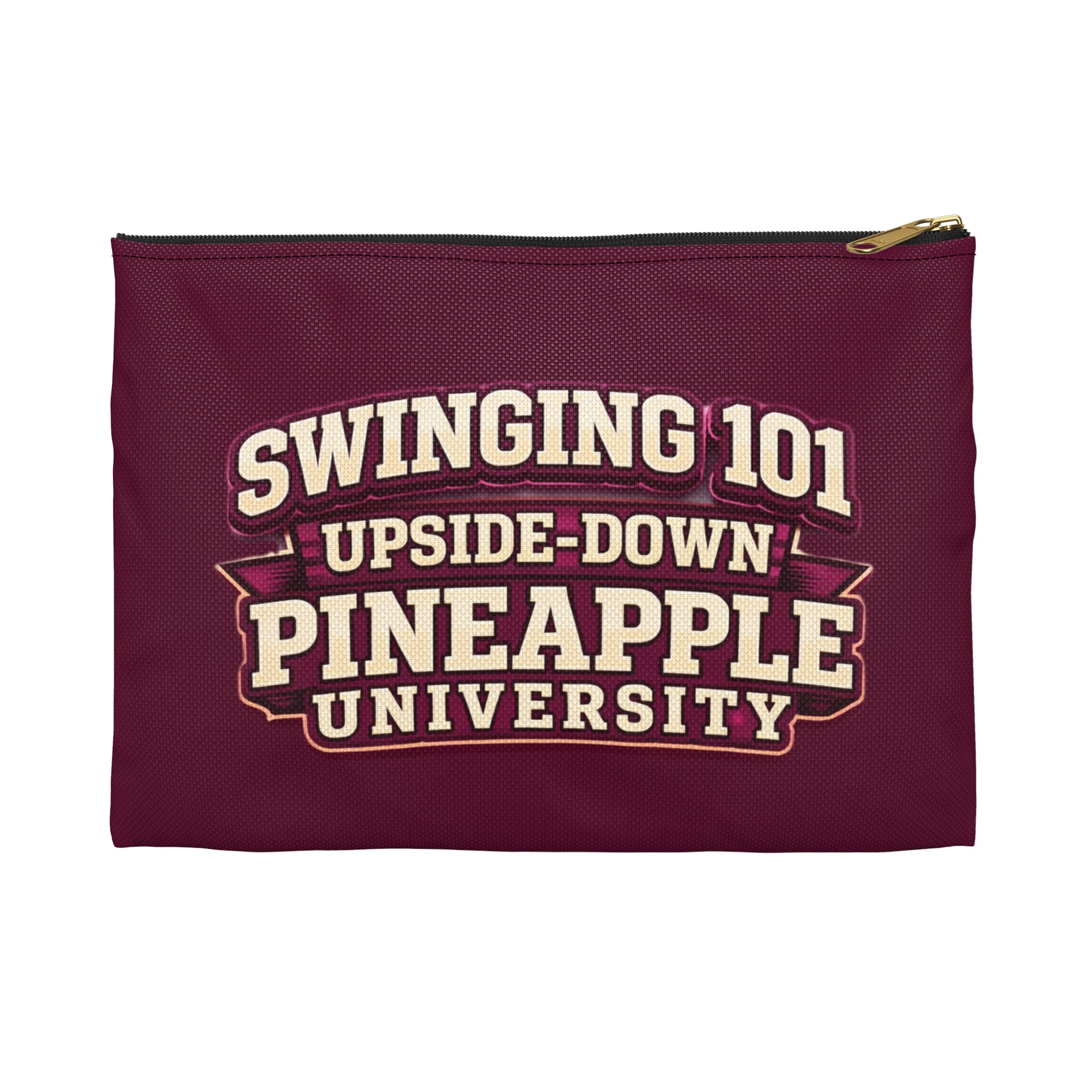 Accessory Pouch — Swinging 101 Maroon Makeup & Travel Zip Pouch