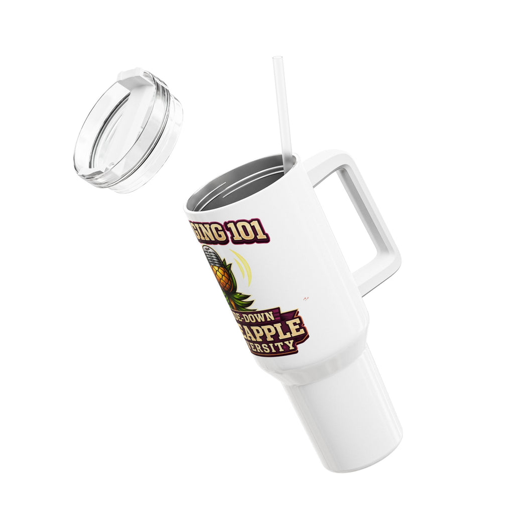 40oz Tumbler – "Upside-Down Pineapple University" Swinging 101 Travel Mug