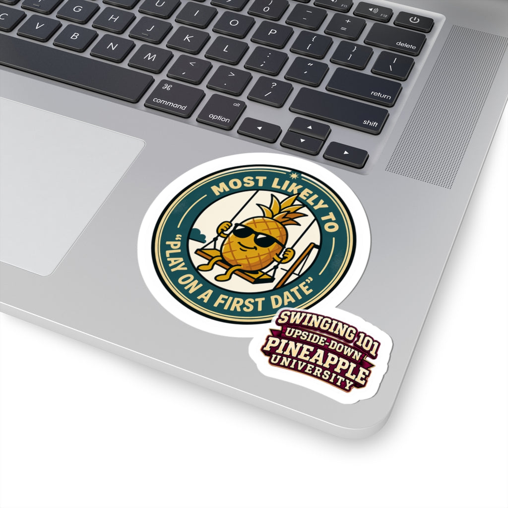 Pineapple Swing Sticker — "Most Likely to Play on a First Date" Kiss-Cut Sticker