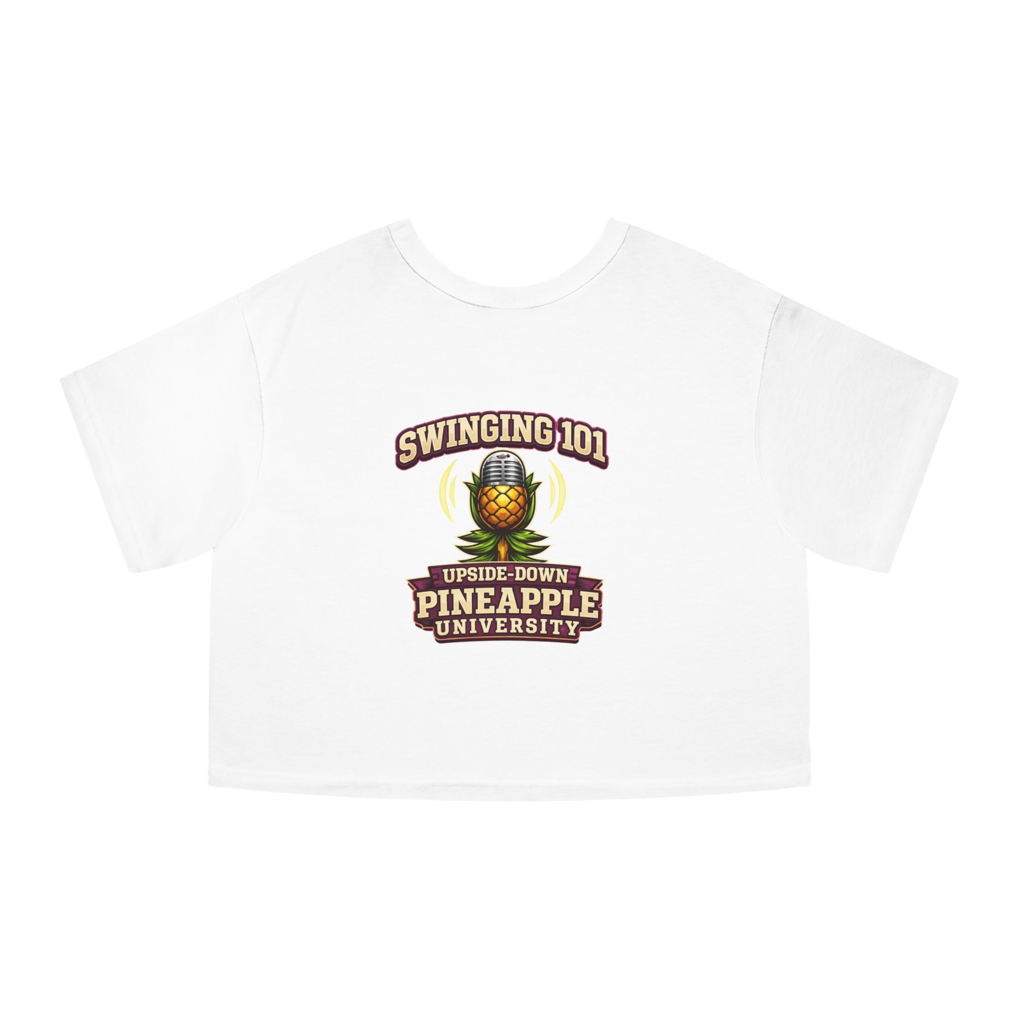 Cropped T-Shirt — 'Most Likely to Play on a First Date' Pineapple Graphic