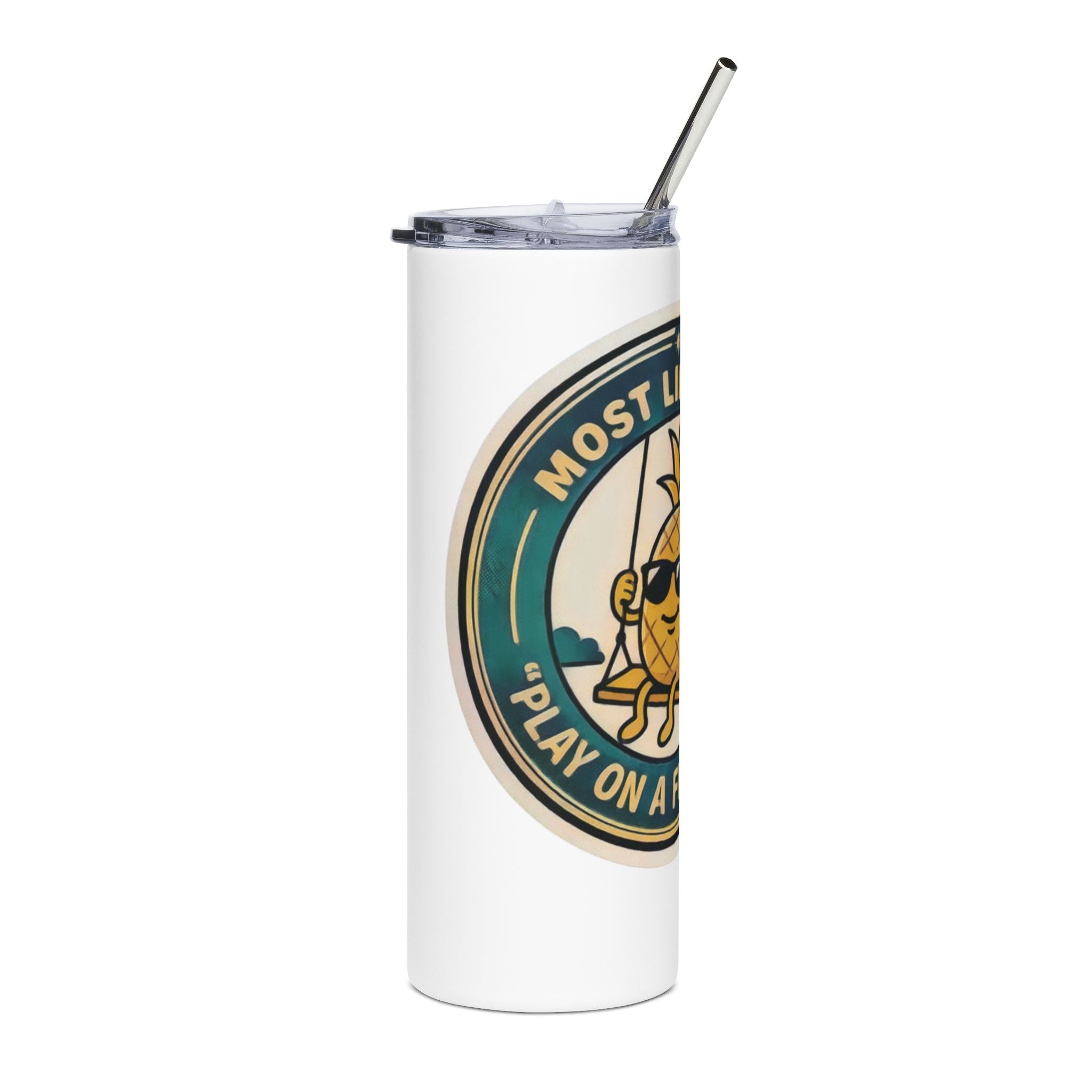 Playful Pineapple — 20oz Stainless Tumbler Travel Cup