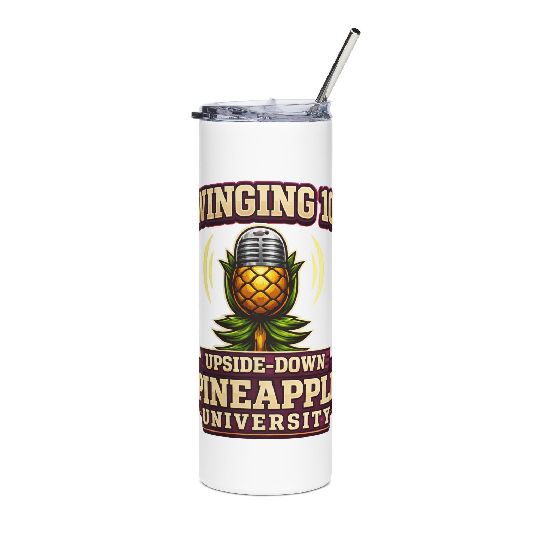 Pineapple University 20oz Stainless Tumbler — 'Upside-Down Pineapple' Cocktail & Travel Cup